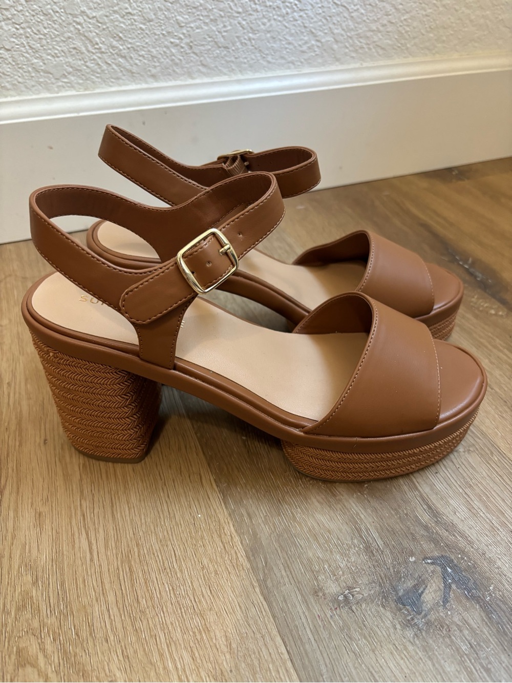 Sun + Stone Platform Block Heel Sandal Tan Boho Womens Size 11 - Picture 2 of 9